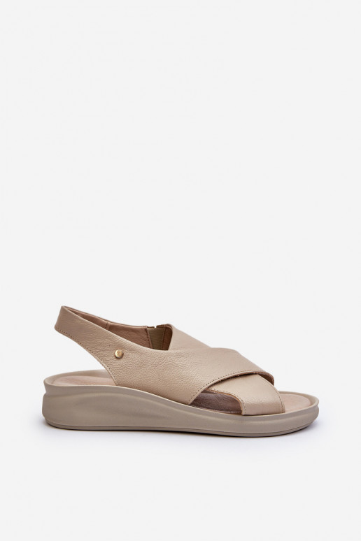Leather Wedge Sandals Black Morgan