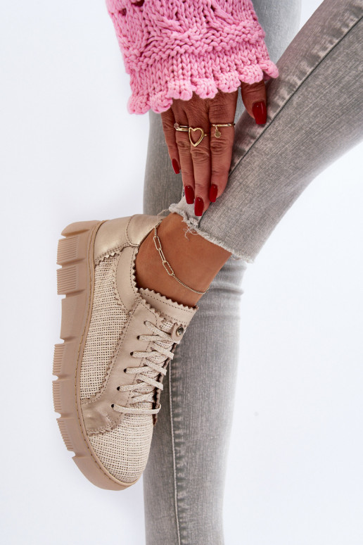 Women's Leather Shoes Maciejka 05850-22 Light Beige