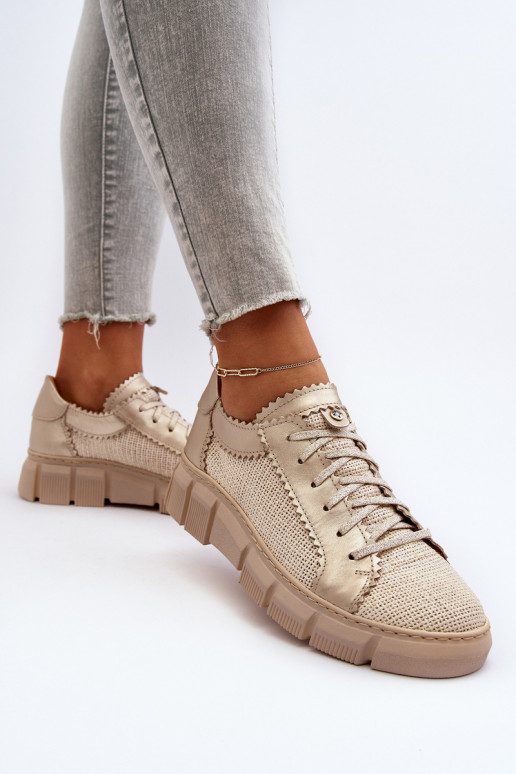 Women's Leather Shoes Maciejka 05850-22 Light Beige