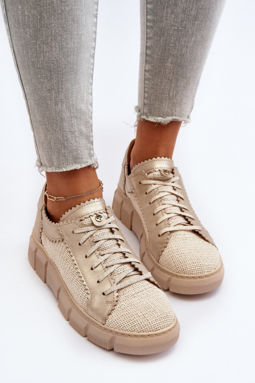 Women's Leather Shoes Maciejka 05850-22 Light Beige