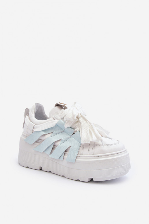 Blue Chunky Platform Sneakers Zazoo 2F-7033