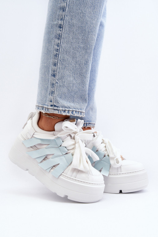 Blue Chunky Platform Sneakers Zazoo 2F-7033