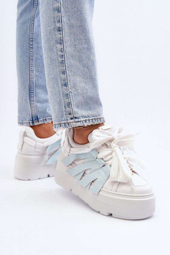 Blue Chunky Platform Sneakers Zazoo 2F-7033