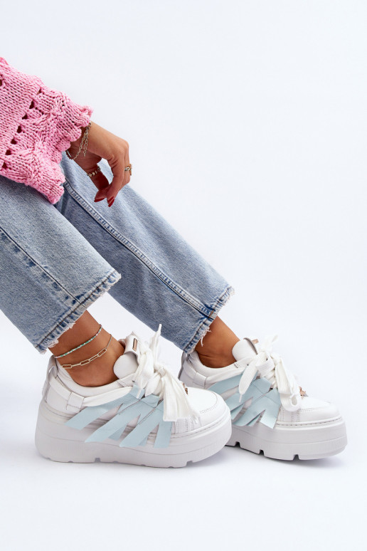 Blue Chunky Platform Sneakers Zazoo 2F-7033