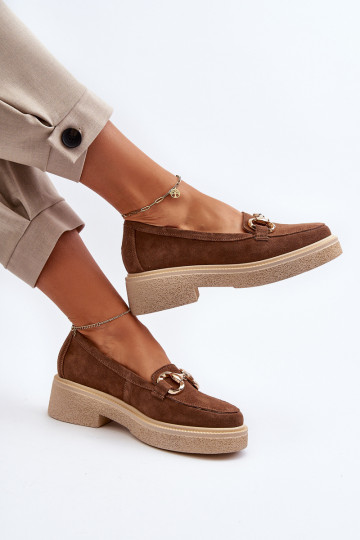 Zazoo 3429 Suede Women's Moccasins With Decoration Brown 2