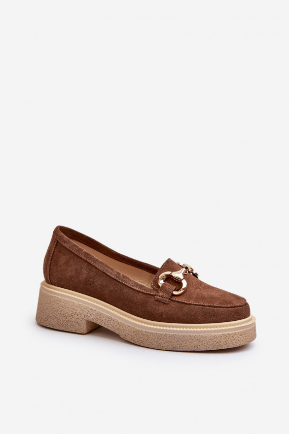 Zazoo 3429 Suede Women's Moccasins With Decoration Brown