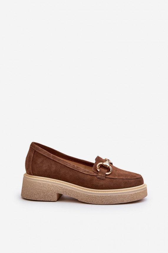 Zazoo 3429 Suede Women's Moccasins With Decoration Brown