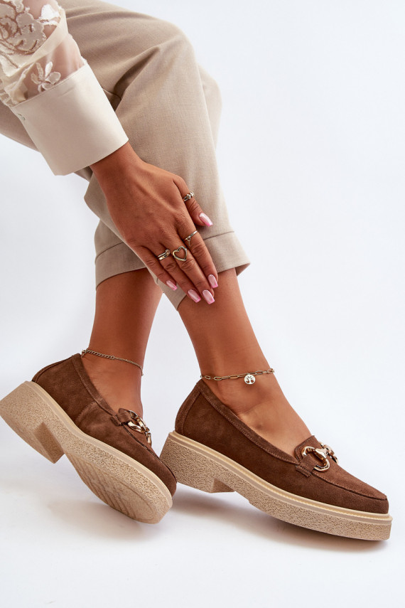 Zazoo 3429 Suede Women's Moccasins With Decoration Brown