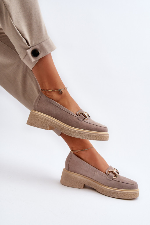 Zazoo 3429 Suede Women's Moccasins With Decoration Brown