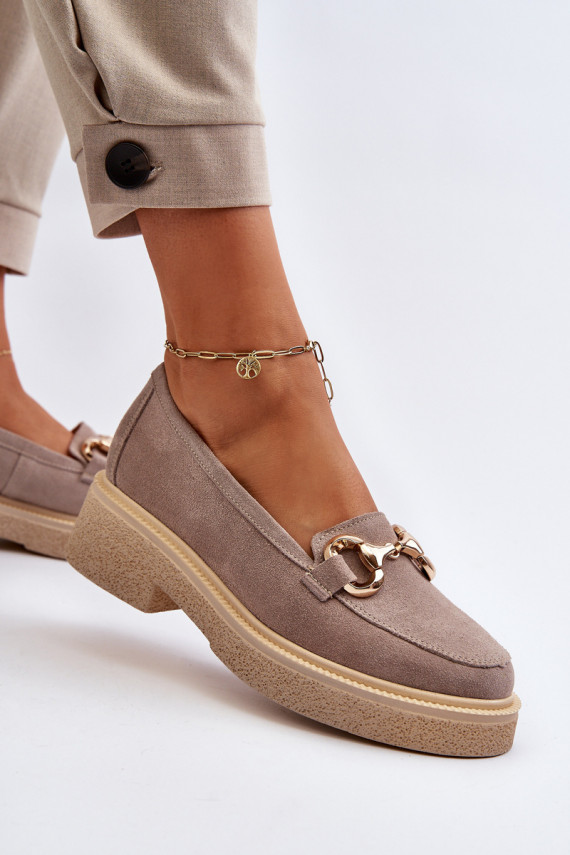 Zazoo 3429 Suede Women's Moccasins With Decoration Brown