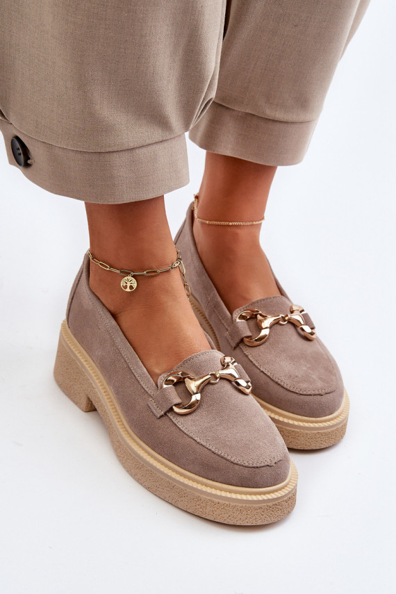Zazoo 3429 Suede Women's Moccasins With Decoration Brown