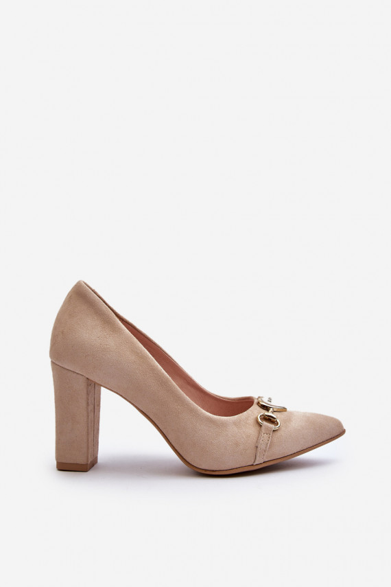 Zazoo 2453/OS Suede Pumps with Heart Cappuccino