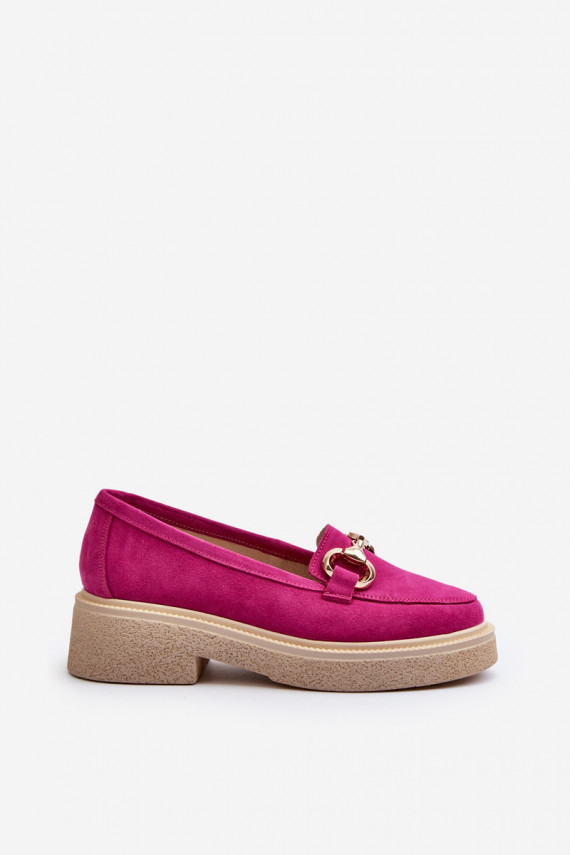 Zazoo 3429 Suede Women's Moccasins with Decoration Fuchsia