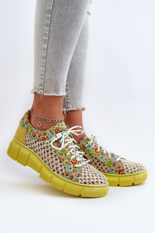 Women's Leather Loafers Maciejka 05850-09 Lime