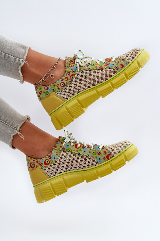 Women's Leather Loafers Maciejka 05850-09 Lime