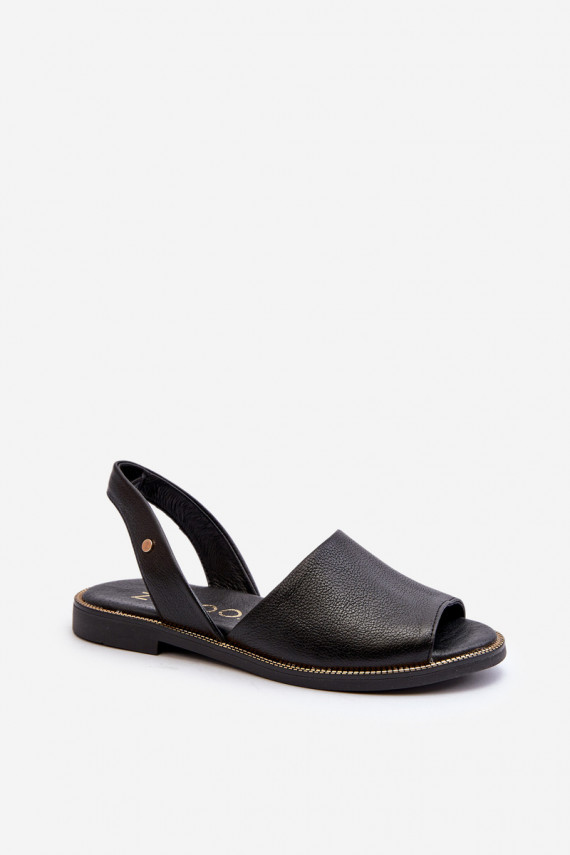 Leather Slip-on Sandals Black Alivia