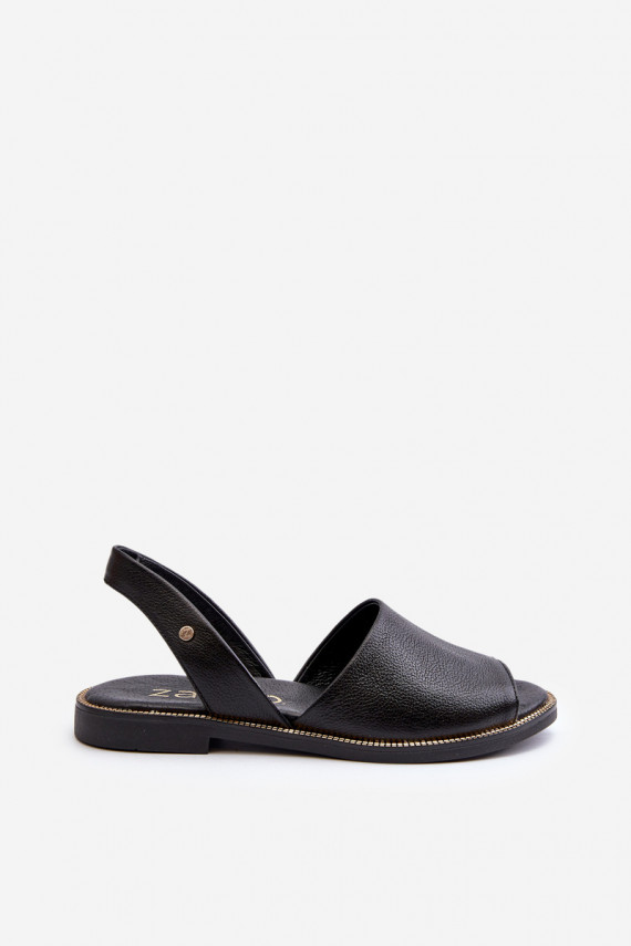 Leather Slip-on Sandals Black Alivia