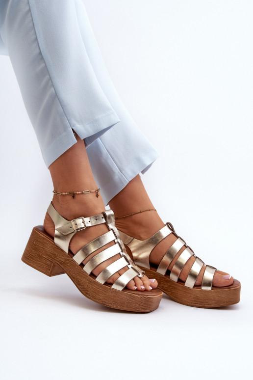 Zazoo 40410 Women's Leather Sandals Gold
