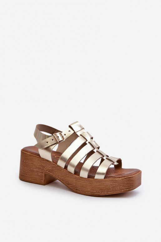 Zazoo 40410 Women's Leather Sandals Gold