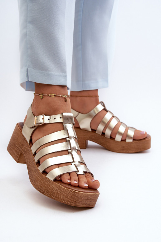 Zazoo 40410 Women's Leather Sandals Gold