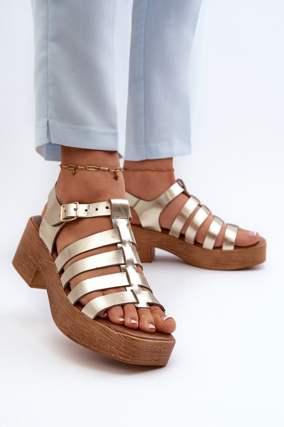 Zazoo 40410 Women's Leather Sandals Gold