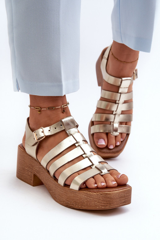 Zazoo 40410 Women's Leather Sandals Gold