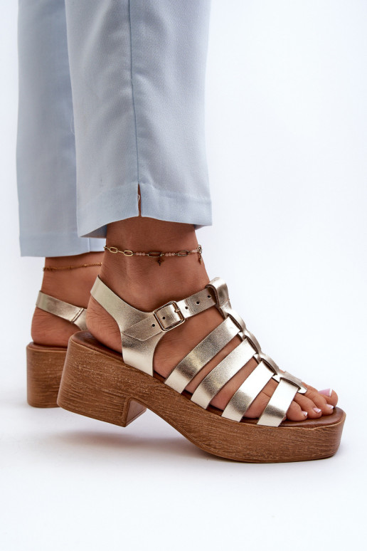 Zazoo 40410 Women's Leather Sandals Gold