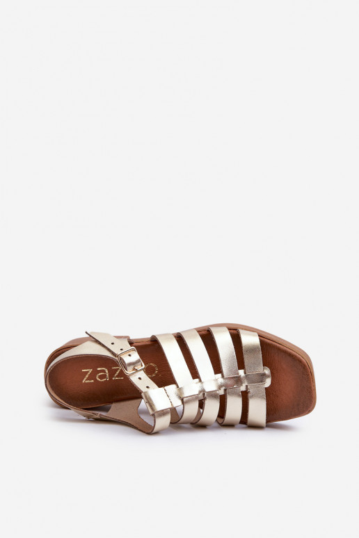 Zazoo 40410 Women's Leather Sandals Gold