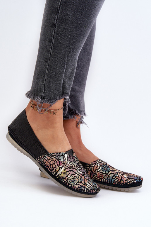 Women's Leather Ballerina Flats Maciejka 1930B Black