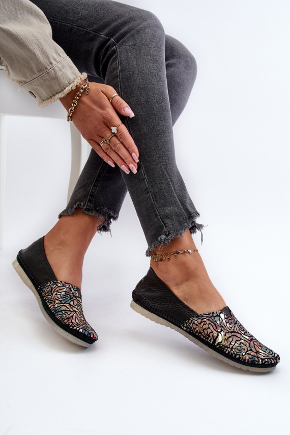 Women's Leather Ballerina Flats Maciejka 1930B Black