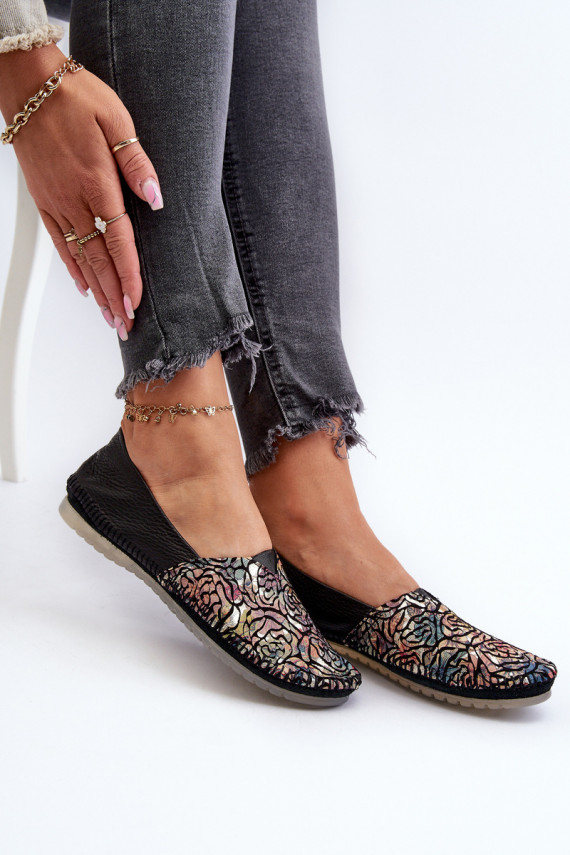Women's Leather Ballerina Flats Maciejka 1930B Black