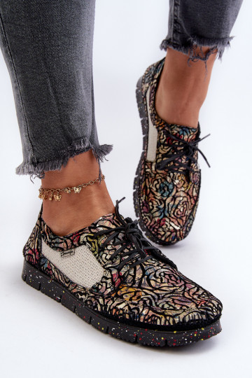 Patterned Women's Loafers Maciejka 06347-01 Black 2