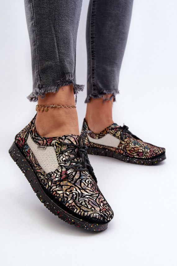Patterned Women's Loafers Maciejka 06347-01 Black