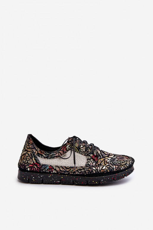 Patterned Women's Loafers Maciejka 06347-01 Black