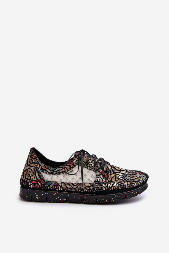 Patterned Women's Loafers Maciejka 06347-01 Black