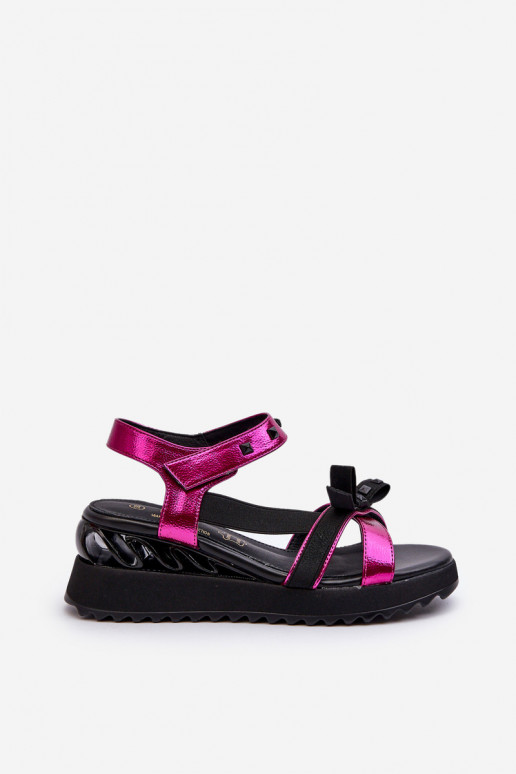 Women's Sandals with Bow D&A CR956 Fuchsia