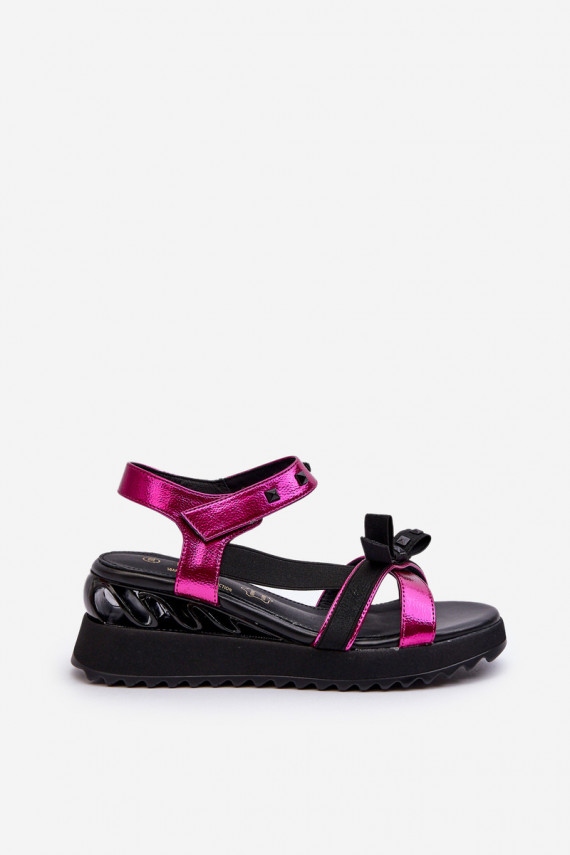 Women's Sandals with Bow D&A CR956 Fuchsia