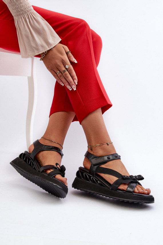 Women's Sandals with Bow D&A CR956 Black