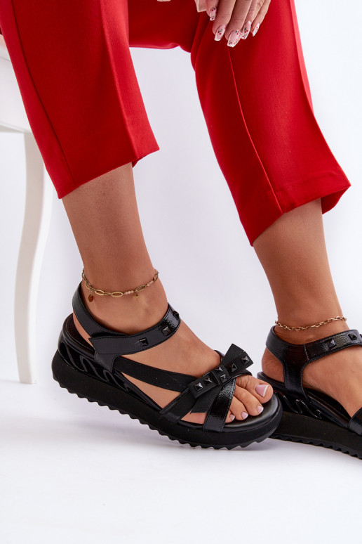 Women's Sandals with Bow D&A CR956 Black