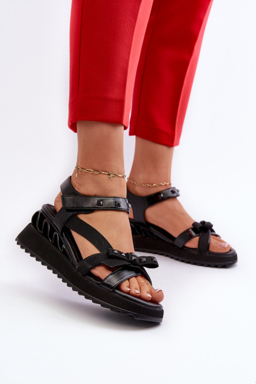 Women's Sandals with Bow D&A CR956 Black