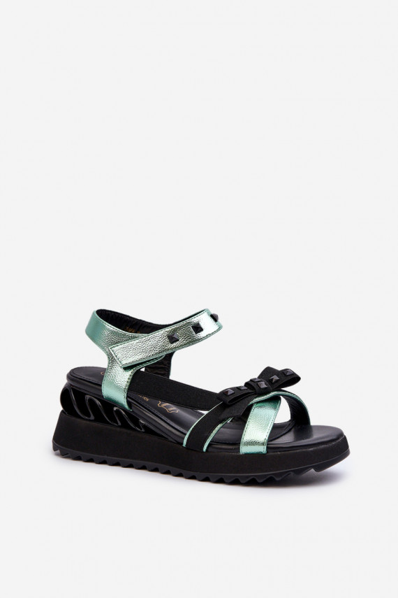 Women's Sandals With Bow D&A CR956 Green