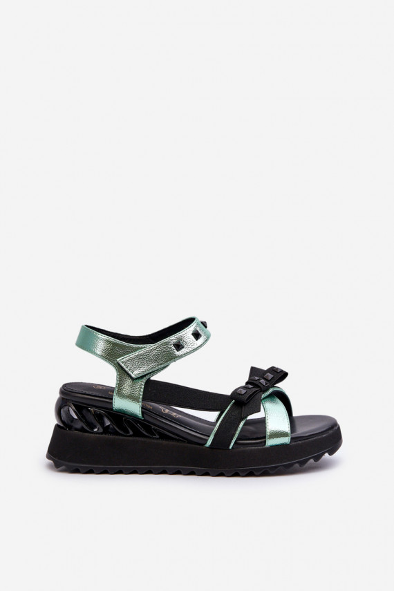 Women's Sandals With Bow D&A CR956 Green