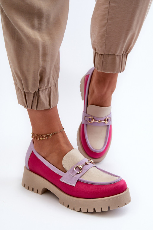Zazoo 3475 Women's Leather Moccasins Beige