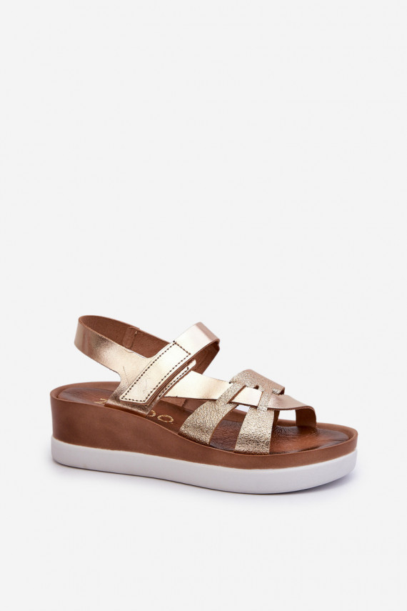 Zazoo 40397 Women's Leather Platform Sandals Gold