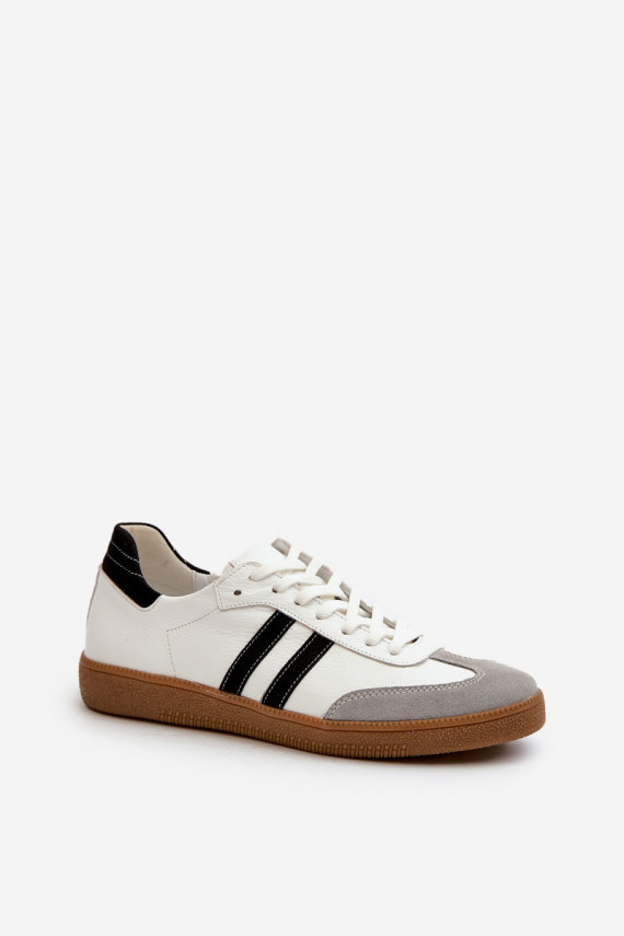 Zazoo N1068 Leather Low Women's Sneakers White