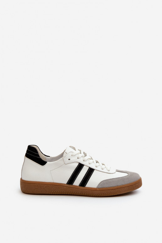 Zazoo N1068 Leather Low Women's Sneakers White