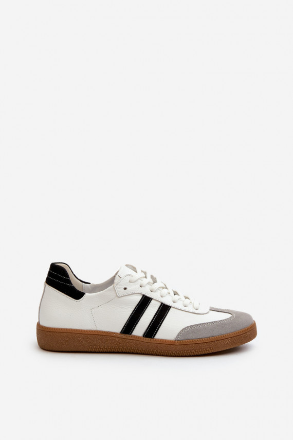 Zazoo N1068 Leather Low Women's Sneakers White
