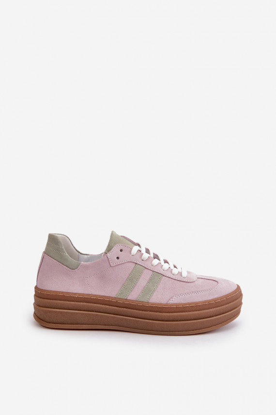 Zazoo N1068S4 Women's Suede Platform Sneakers Purple