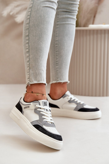 Women's Low Sneakers Made Of Eco Leather Big Star OO274028 White-Gray 2