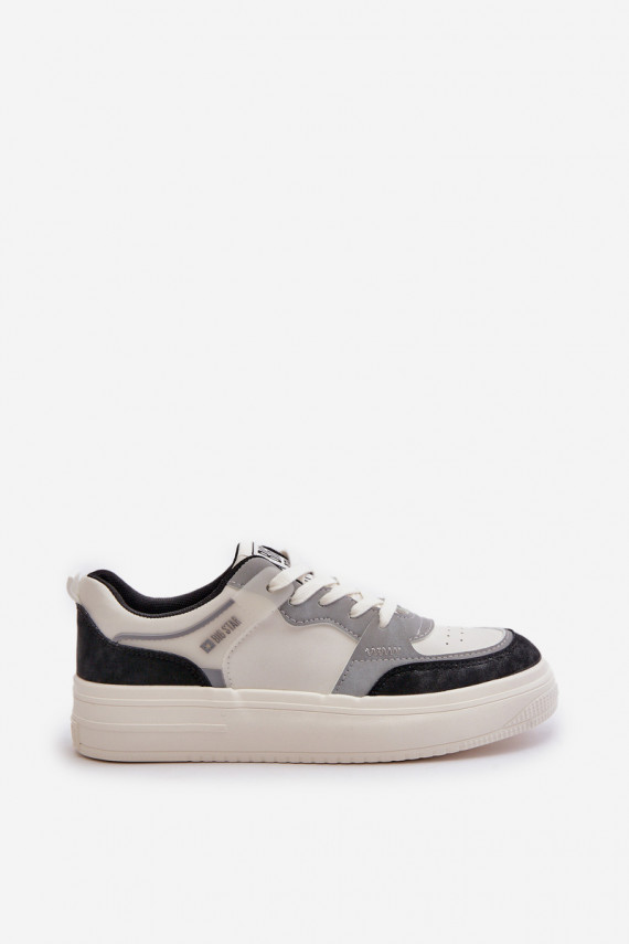 Women's Low Sneakers Made Of Eco Leather Big Star OO274028 White-Gray